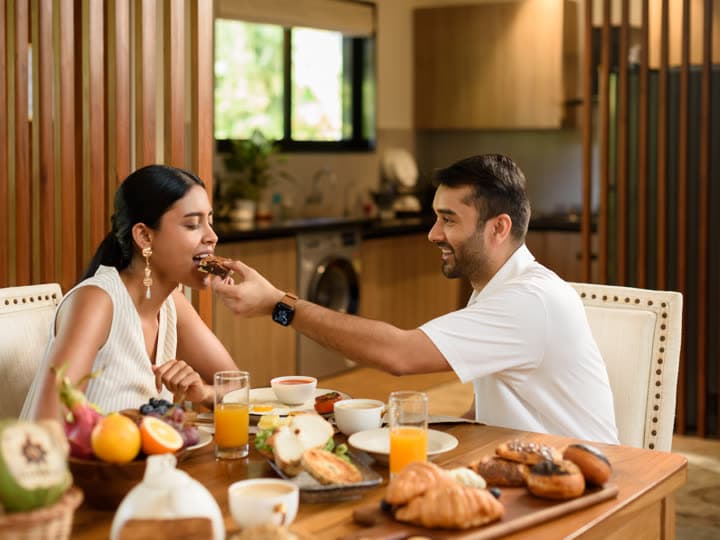 Guests enjoying a morning at a Nistula villa in Goa.